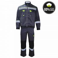 Костюм КОРВЕТ КОТТОН ПК р.44-46/170-176 темно-серый с черным и лимонным с СОП