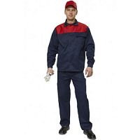 Костюм Строитель жен. т.син/красный р.52-54/158-16