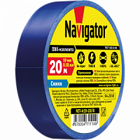 Лента эл/изоляц. ПВХ 19мм/20м синяя Navigator