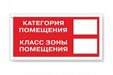 Знак "Категория помещения. Класс зоны помещения" (250*140 мм)