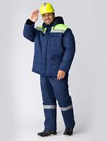 Куртка ЭКСПЕРТНЫЙ-ЛЮКС NEW ЗИМА р.52-54/182-188 темно-синий с лимонной отделкой