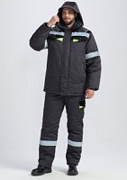 Костюм ХОВАРД ЗИМА ПК р.60-62/182-188 темно-серый с черной и лимонной отделкой